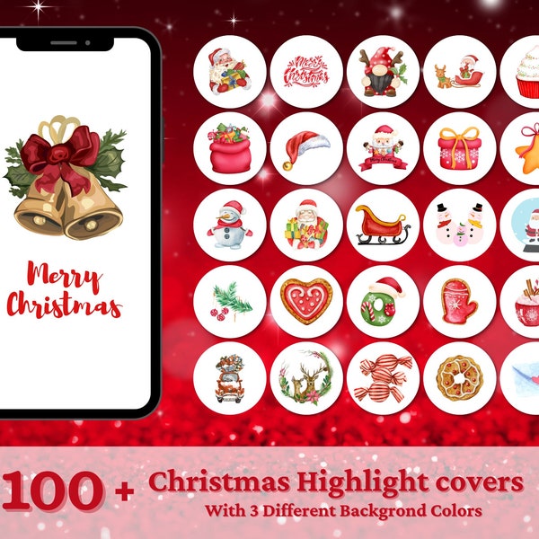 Christmas Instagram Highlight Covers | Holiday Highlight Icons | Christmas Story Cover | IG Highlight Cover | Jolly Boho Christmas icons