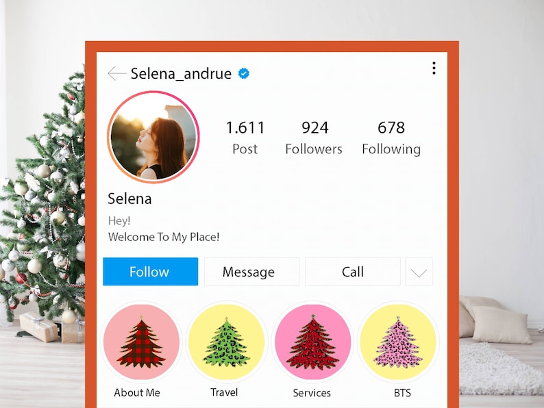 Cute Christmas Tree Instagram Highlight Covers Holiday Etsy