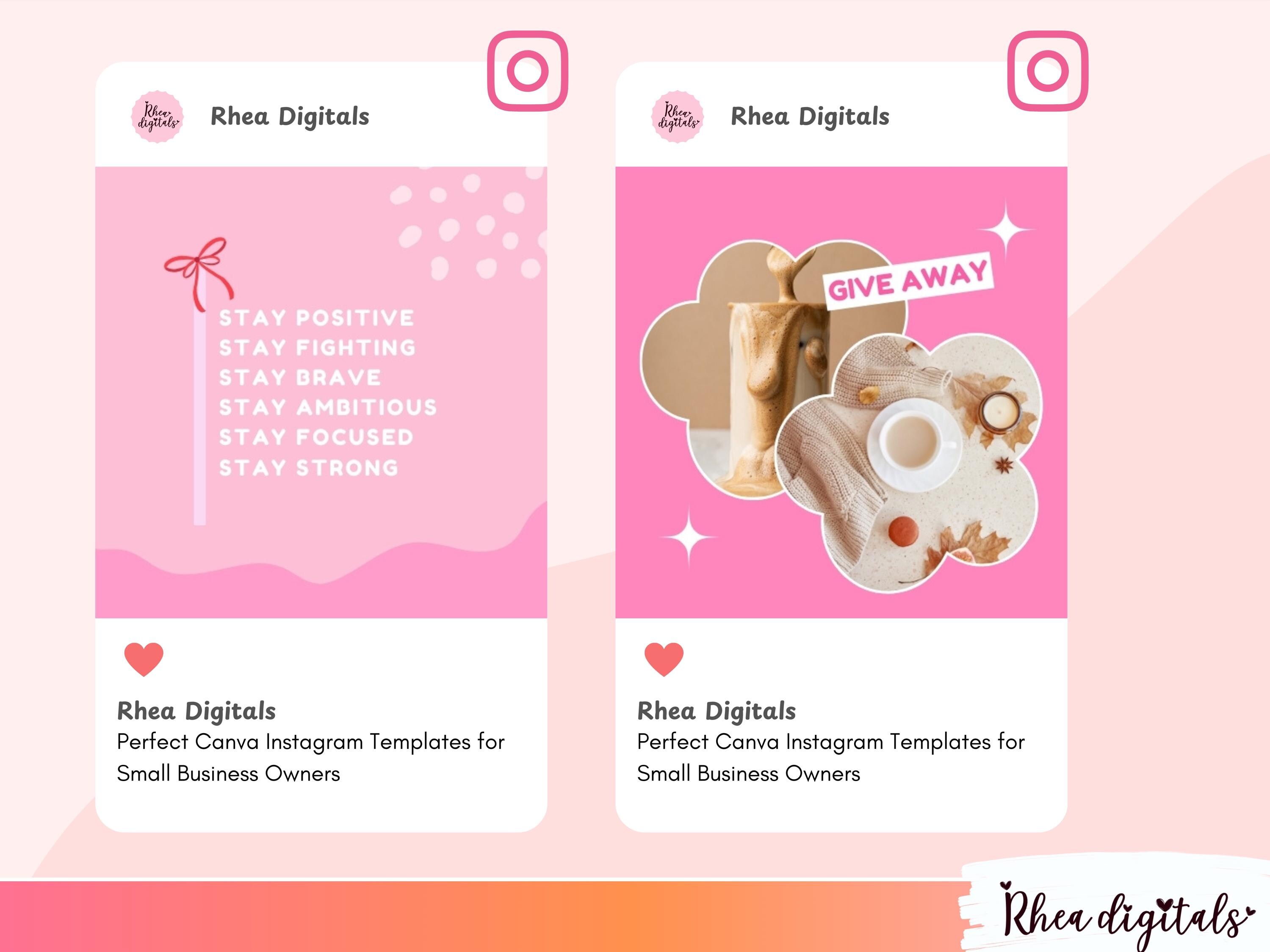 Pink Instagram Post Templates | Groovy Social Media Templates | Retro ...