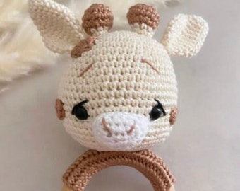 Greifling Beißring Mädchen Junge Giraffe Bär Beige Rosa