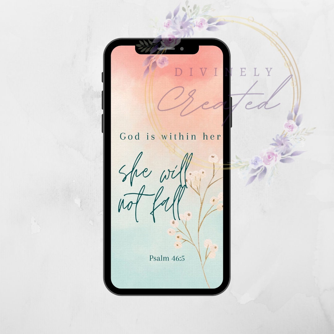 God is Within Her, She Will Not Fall Phone Wallpaper