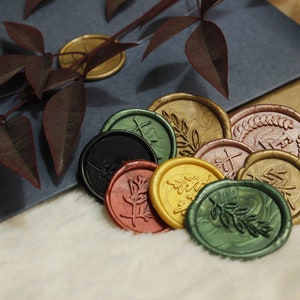 Wedding Wax Seal Stickers: Custom Self Adhesive Gold Seals
