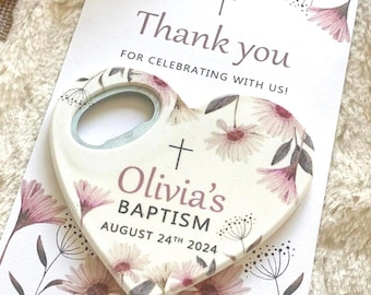 Personalized Christening Favors: Magnet Bottle Opener, Baby Baptism Keepsake