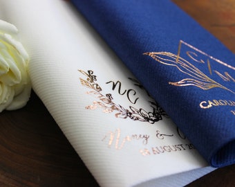 Personalized Wedding Napkins, Fabric Textured and Feels Like Linen, Servietten Hochzeit