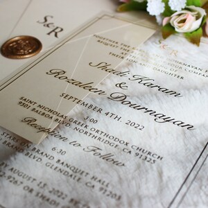 Vellum Wedding Invitations, Elegant Acrylic Invite, Celestial Fall Wedding Invites image 8