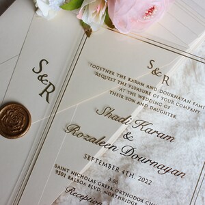 Vellum Wedding Invitations, Elegant Acrylic Invite, Celestial Fall Wedding Invites image 9