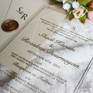 Vellum Wedding Invitations, Elegant Acrylic Invite, Celestial Fall Wedding Invites image 7