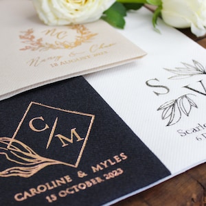 Custom Wedding Napkins, Foil Stamped Napkin, Party Decoration, Bridal Shower