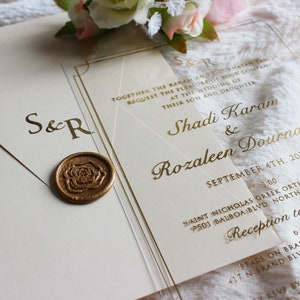 Vellum Wedding Invitations, Elegant Acrylic Invite, Celestial Fall Wedding Invites image 3