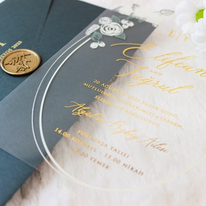 Acrylic Wedding Invitations and wax seal