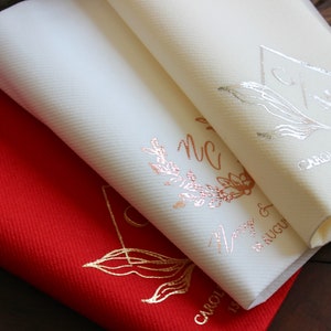Personalized Napkins for Wedding, Custom Cocktail Napkins, Unique Dining Decor