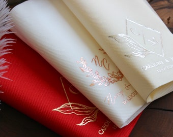 Personalized Napkins for Wedding, Custom Cocktail Napkins, Unique Dining Decor