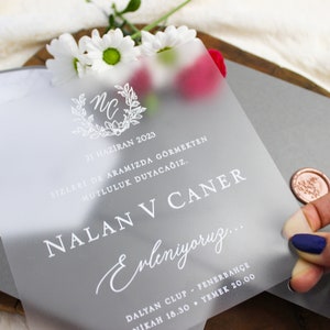Acryl-Hochzeitseinladung und Invite-Details-Karte