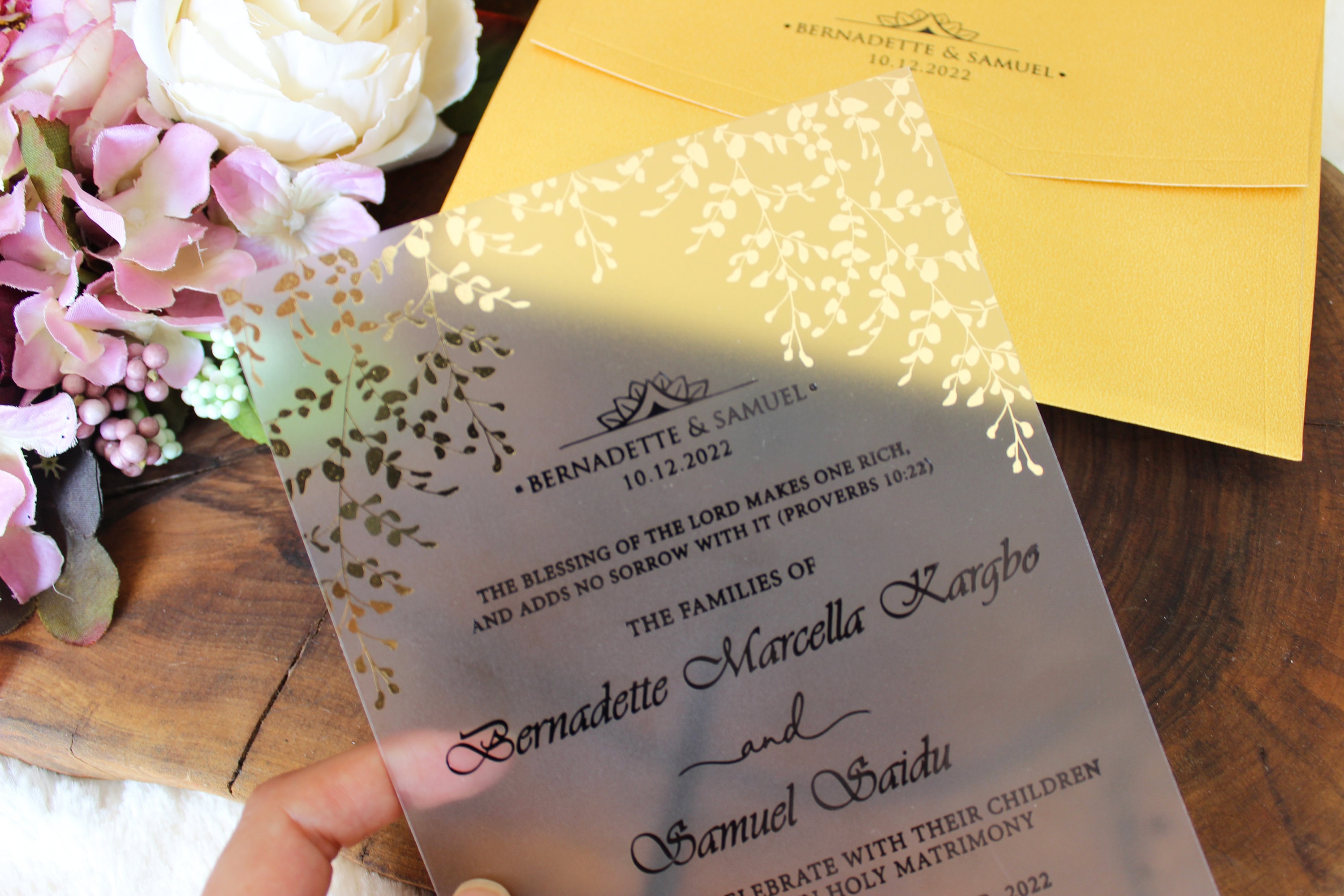 Gold Foil Beach Acrylic Invitation