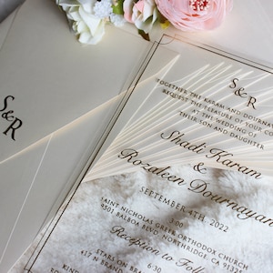 Vellum Wedding Invitations, Elegant Acrylic Invite, Celestial Fall Wedding Invites image 2