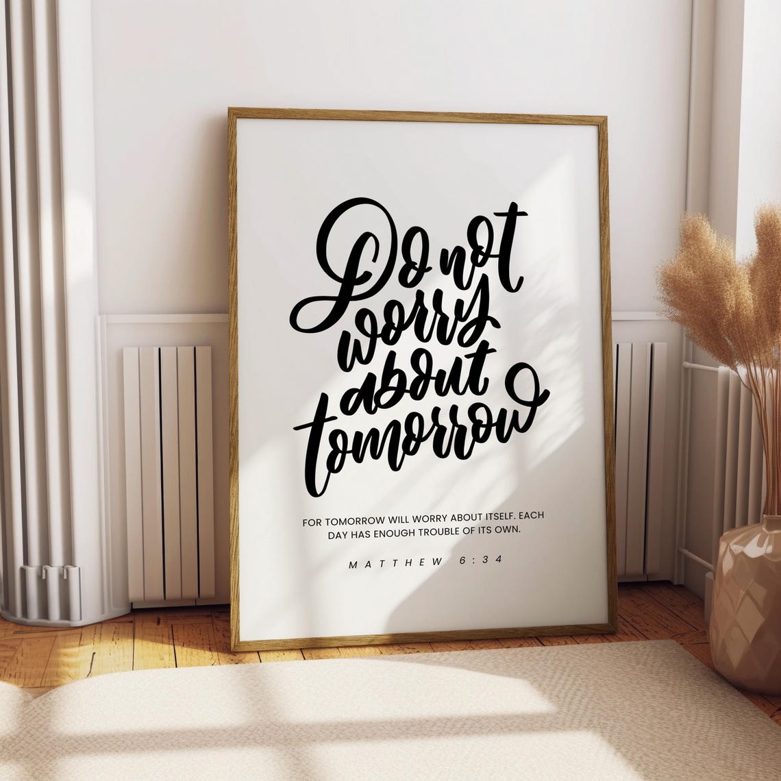 Matthew 6:34 | Bible Verse Wall Art | Christian Wall Art | Christian ...