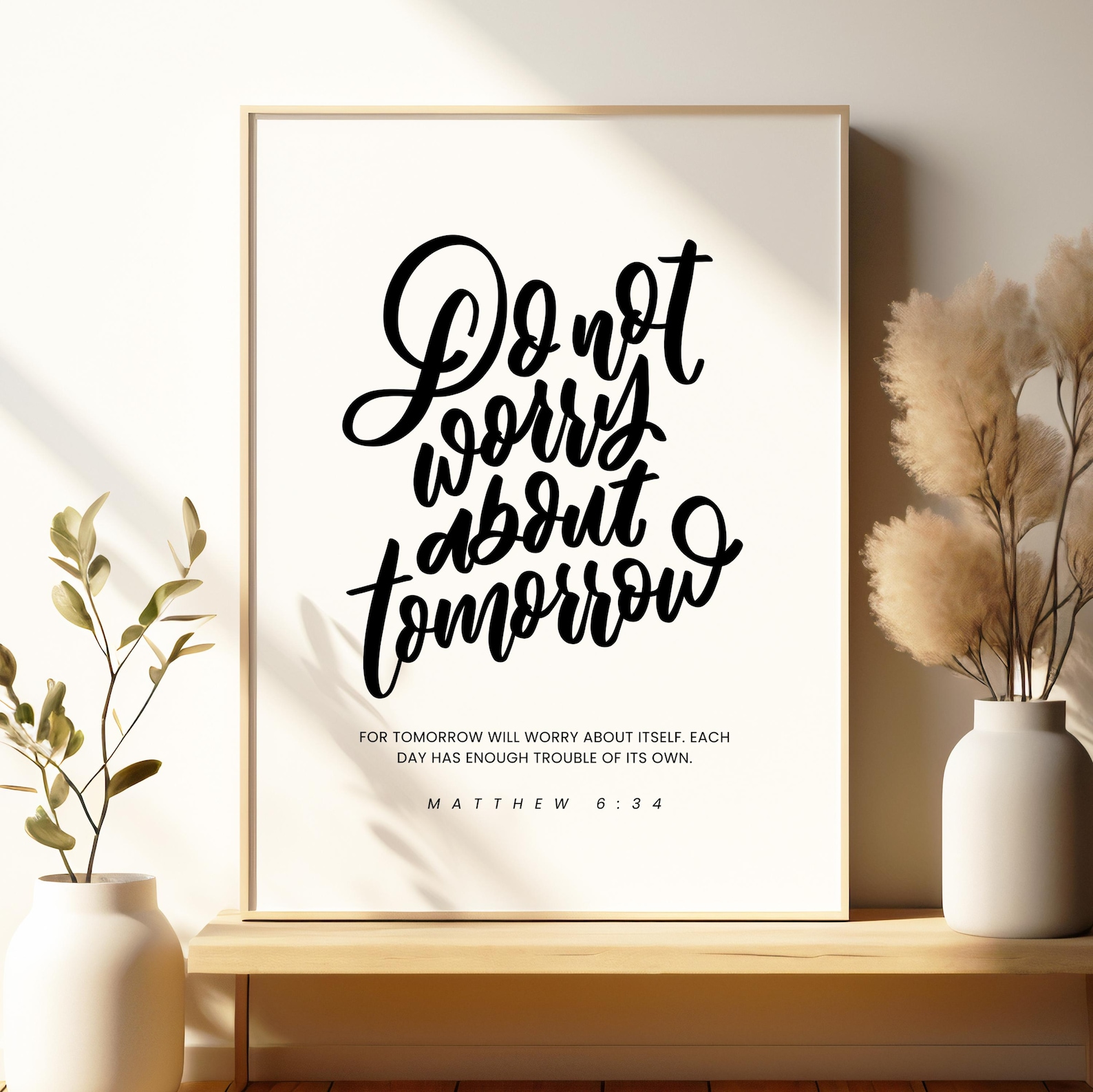 Matthew 6:34 | Bible Verse Wall Art | Christian Wall Art | Christian ...