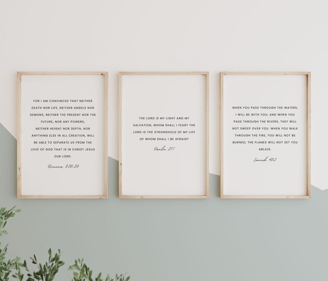 Set of 3 Bible Verse Prints | Christian Wall Art (digital Download) - Etsy