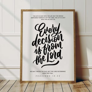 Proverbs 16:33 | Bible Verse Wall Art | Christian Wall Art |  Christian Home Decor | Scripture Wall Art | Hand Written Digital Calligraphy