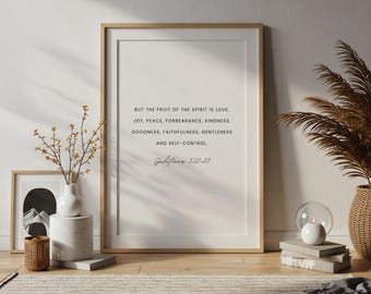 Fruit of the Spirit Print, Galatians 5:22-23, Christian Wall Art (Digital Download)