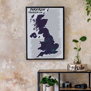 UK Parkrun Tracker Tick List | Druckbare Poster Wandkunst | Parkrun Touristen Läufer | Geschenk Laufen