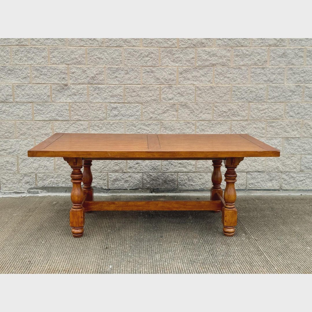 Vintage Refectory Style Dining Table With Turned Baluster Legs ...