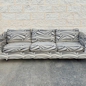 Late 20th-Century Tuxedo Sofa With Abstract Upholstery