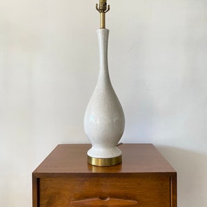 Vintage Mid Century Style Ceramic Table Lamp, MCM Glazed Pottery Lamp