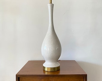 Vintage Mid Century Style Ceramic Table Lamp, MCM Glazed Pottery Lamp
