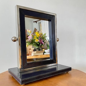 Vintage postmodern makeup vanity small table mirror