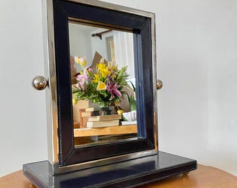 Vintage postmodern makeup vanity small table mirror