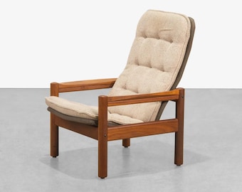 1970s Vintage Danish Teak High-Back Lounge Chair by Domino Mobler