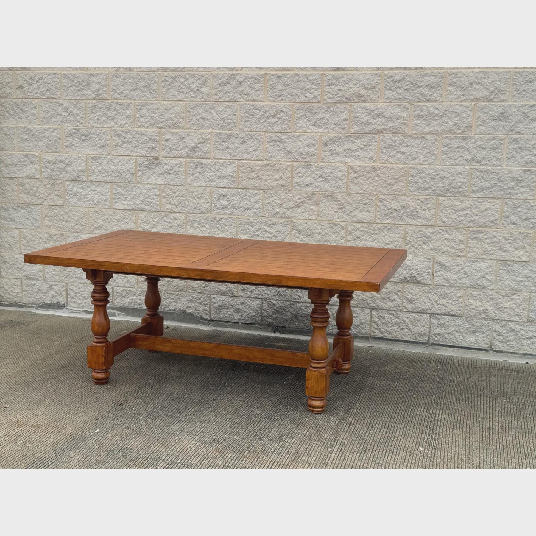 Vintage Refectory Style Dining Table With Turned Baluster Legs ...