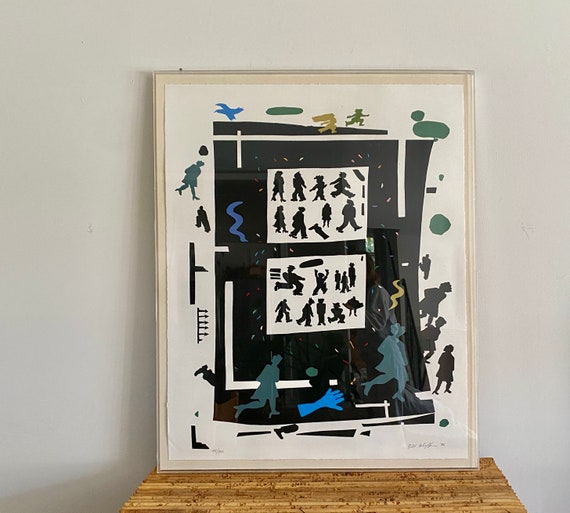Large Vintage Serigraph Billy Schiffer - framed in a solid acrylic frame