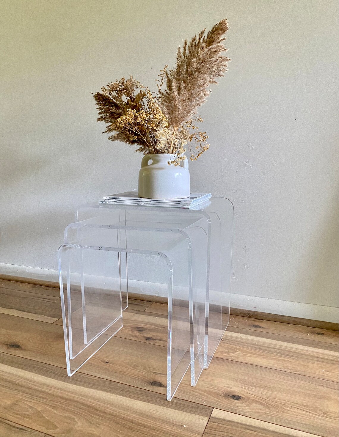 Vintage 1980s Lucite Nesting Tables Three Lucite Stacking - Etsy