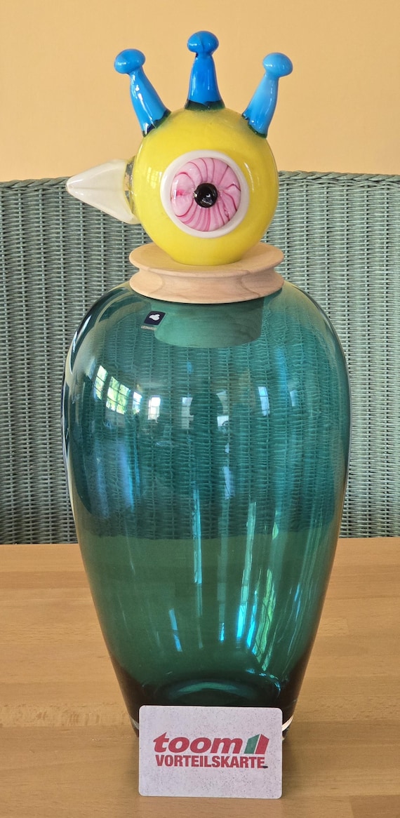 Art Glass Sculpture Vase Leonardo Papageno Handmade 45 Cm New