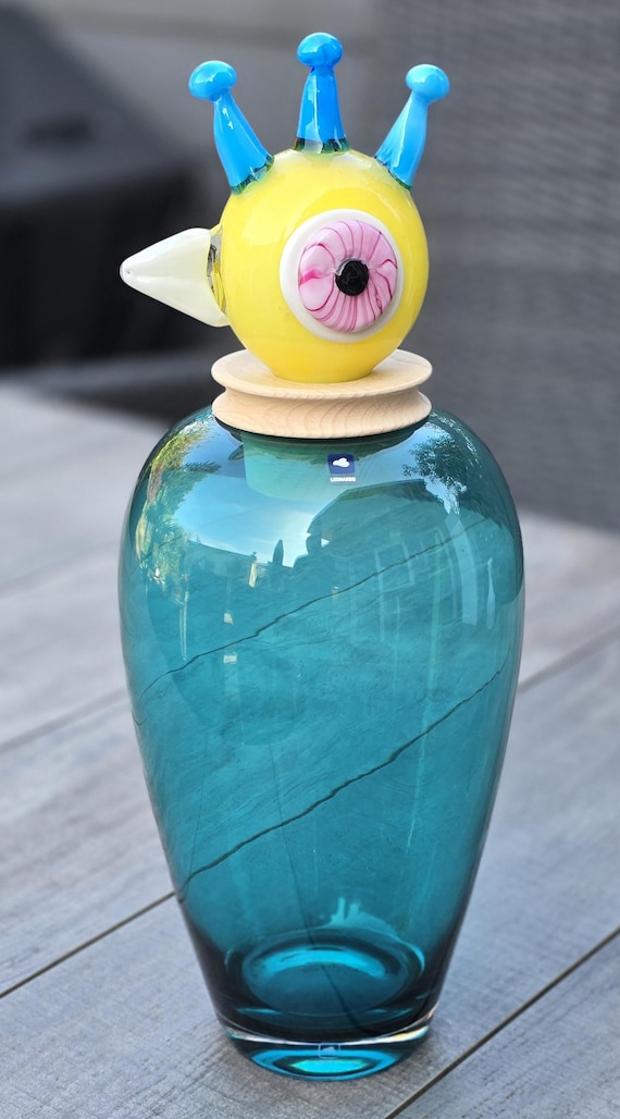 Art Glass Sculpture Vase Leonardo Papageno Handmade 45 Cm New