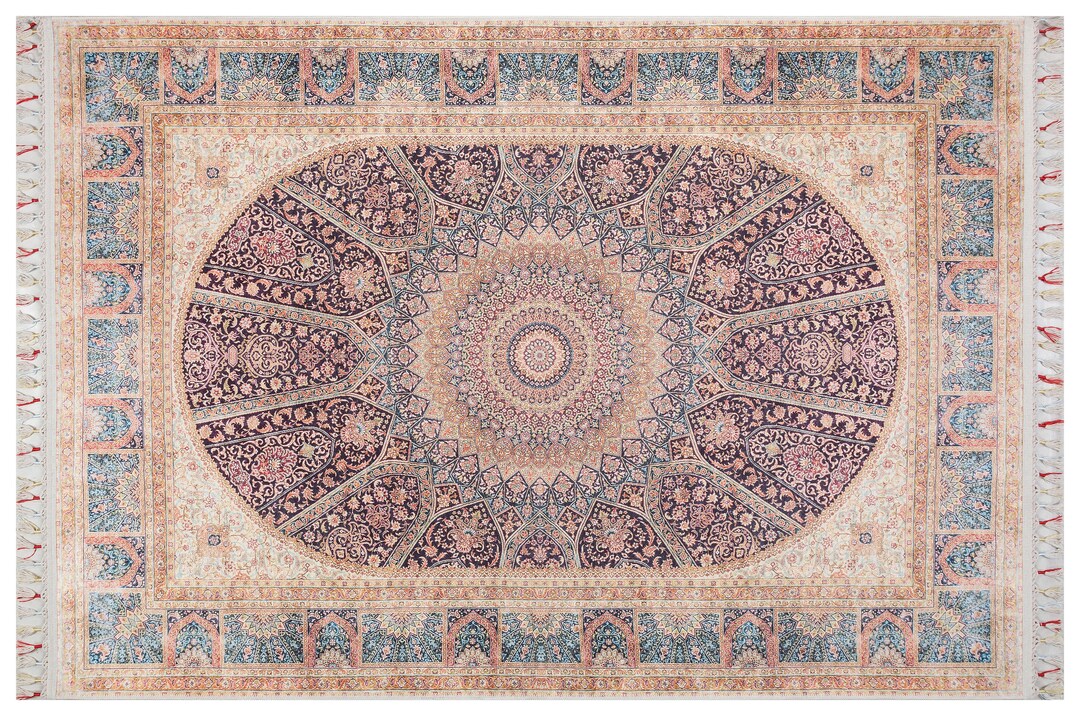 Tabriz Rug Persian Pattern Medallion Hand Knotted Look - Etsy