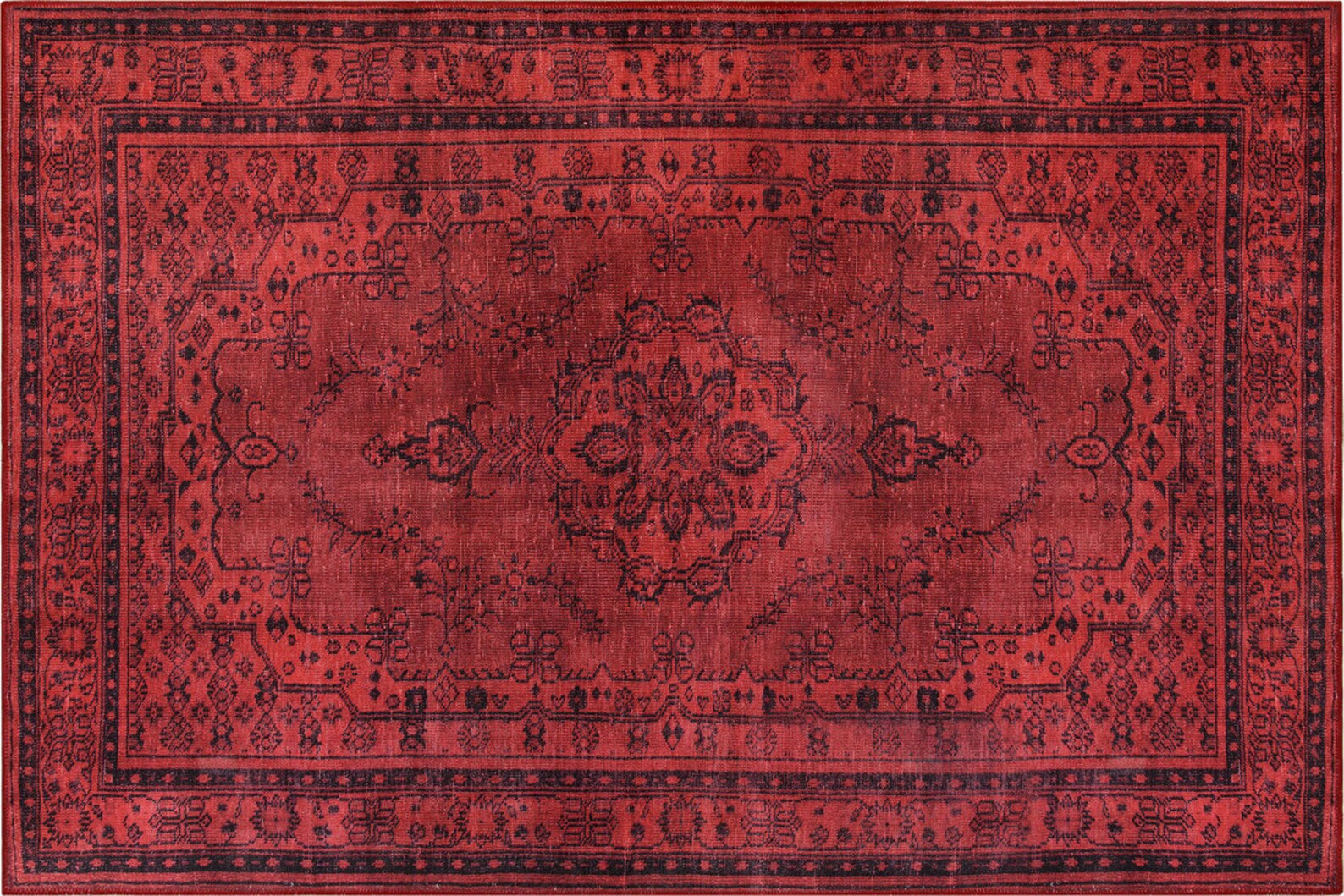 Turkish Rug Red Vintage Style Mid Century Area Rug Red Etsy