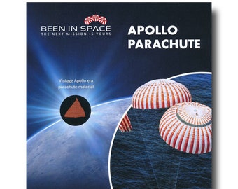Apollo vintage spare red parachute material 8x10 presentation