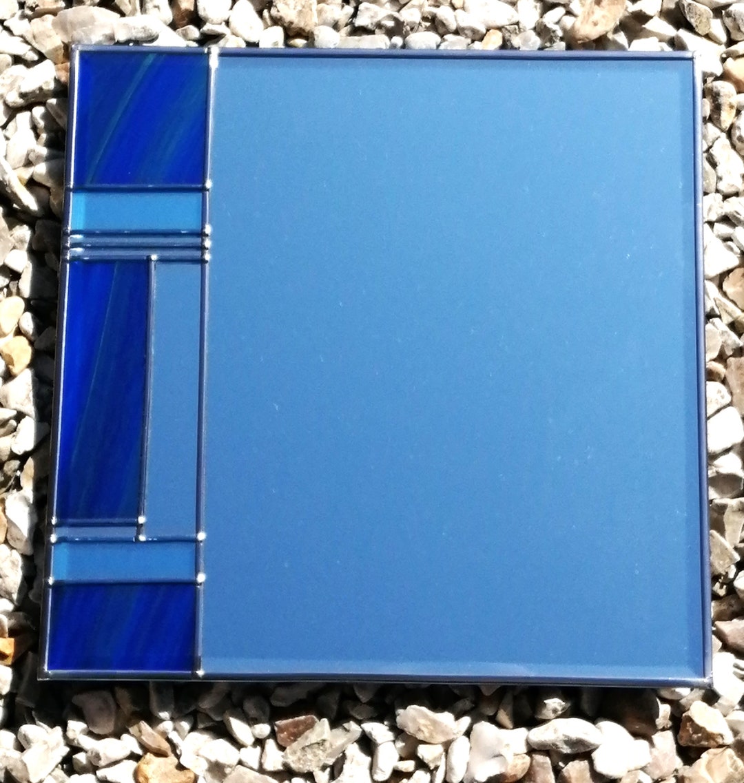 Art Deco Stained Glass Effect Wall Mirror. 30cm Square in Etsy