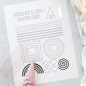 Simple Royal Icing Practice Sheet - DIGITAL FILE