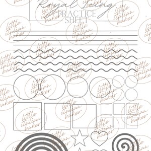 Simple Royal Icing Practice Sheet DIGITAL FILE image 2