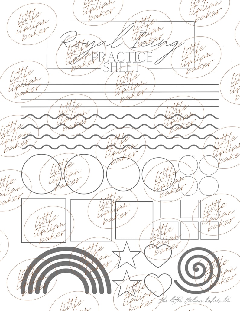 Simple Royal Icing Practice Sheet DIGITAL FILE image 2