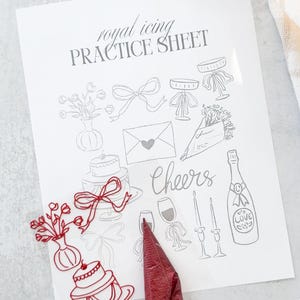 Vintage Royal Icing Practice Sheet