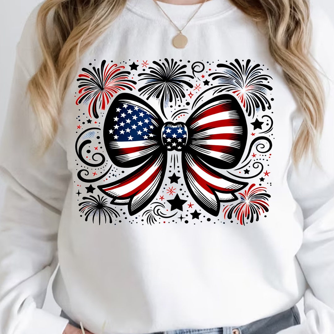 Coquette American Flag Png, Coquette Bow Png, 4th of July Sublimation ...