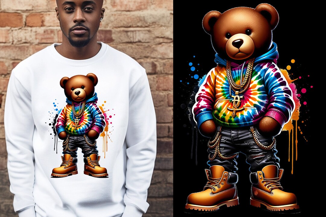 Teddy Bear for Dtf, Tie Dye Designs for Shirt, Hiphop Png, for ...