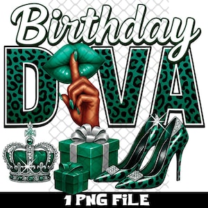 Geburtstags-Diva Geparden-Druck Png | Geburtstagskönigin DTF | Geburtstagskind png | Lila Leopard Druck PNG | Geburtstags-Party-TShirt