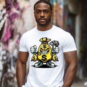 Hustler Grind Bag Soldi Contanti Banconote da un dollaro Citazioni Valuta Affari Hustle Skillz PNG SVG Streetwear Urban T-Shirt Design
