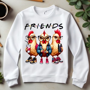 Friends Chickens Bundle Sublimation Designs Downloads, Funny Chicken png, Western Sublimation File, DTG Files, Funny Sublimation
